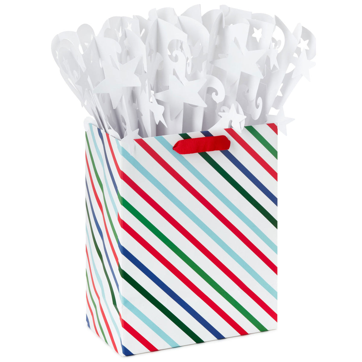Hallmark 9.6" Colorful Striped Medium Gift Bag With WonderFill Topper