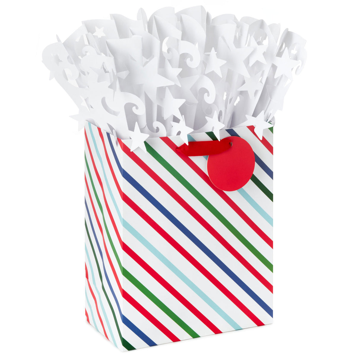 Hallmark 9.6" Colorful Striped Medium Gift Bag With WonderFill Topper