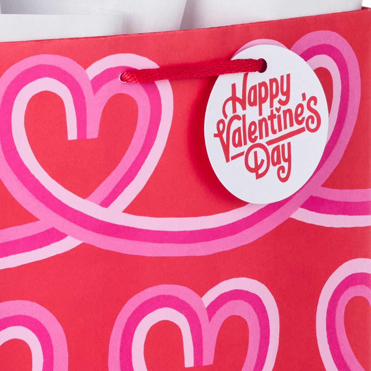 Hallmark 9.6'' Looped Hearts Medium Valentine's Day Gift Bag With Tissue Paper