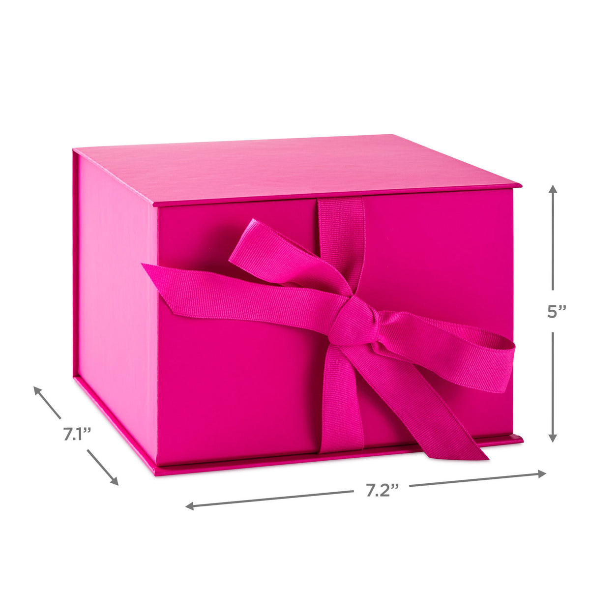 Hallmark 7.2'' Solid Hot Pink Large Square Gift Box
