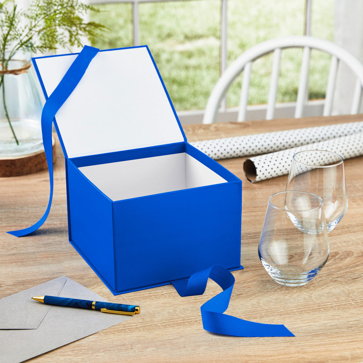 Hallmark 7.2'' Solid Royal Blue Large Square Gift Box