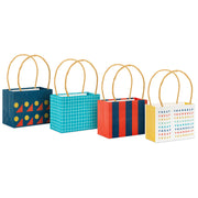 Hallmark 4'' Colorful Geometrics Mini Horizontal Gift Bag Bundle