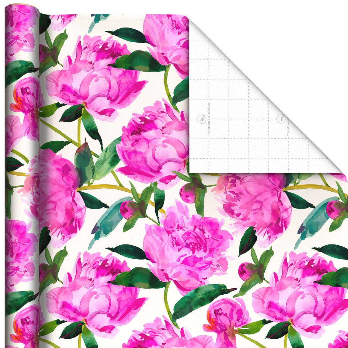 Hallmark Pink Peonies Jumbo Wrapping Paper, 90 sq. ft.