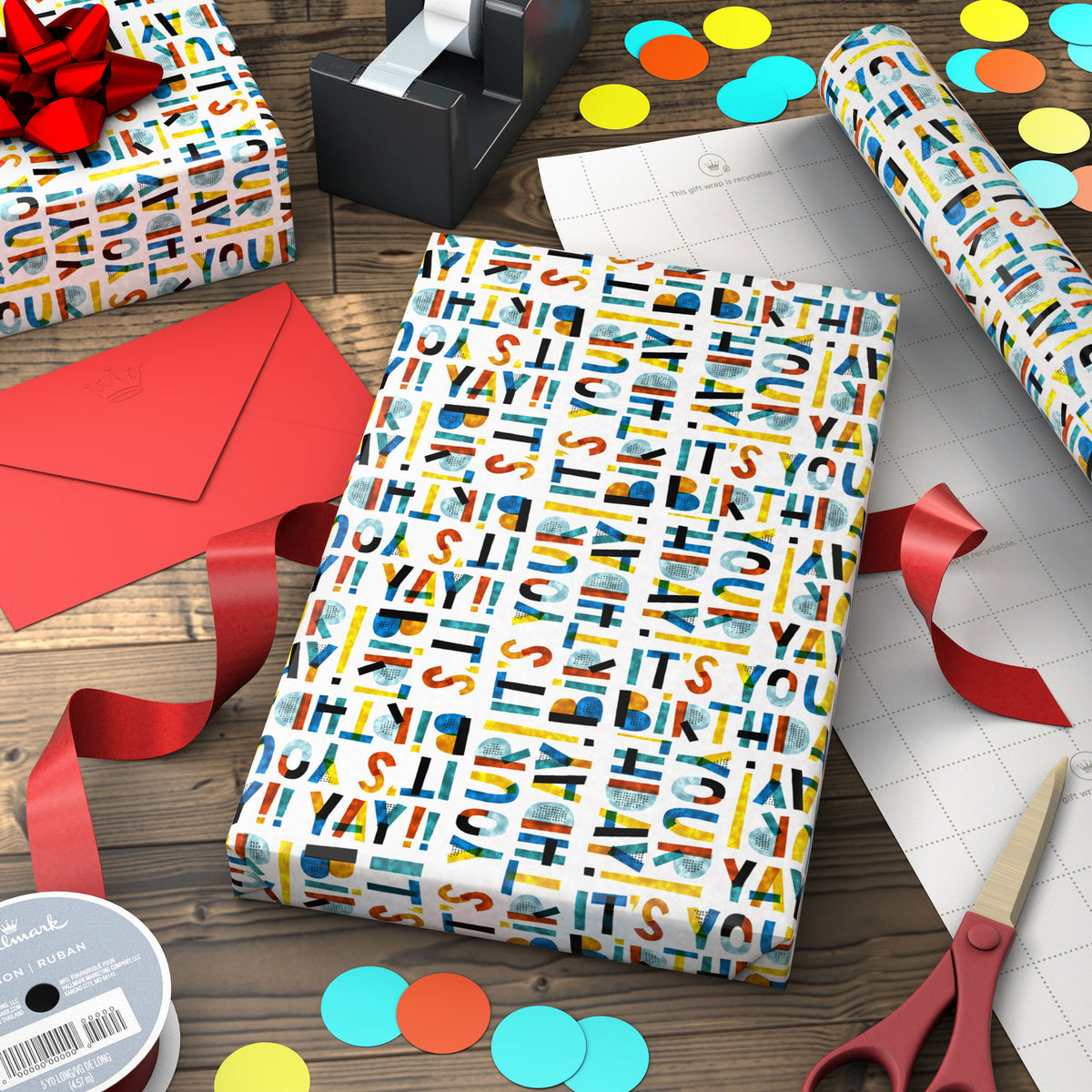 Hallmark It's Your Birthday! Jumbo Wrapping Paper, 90 sq. ft.