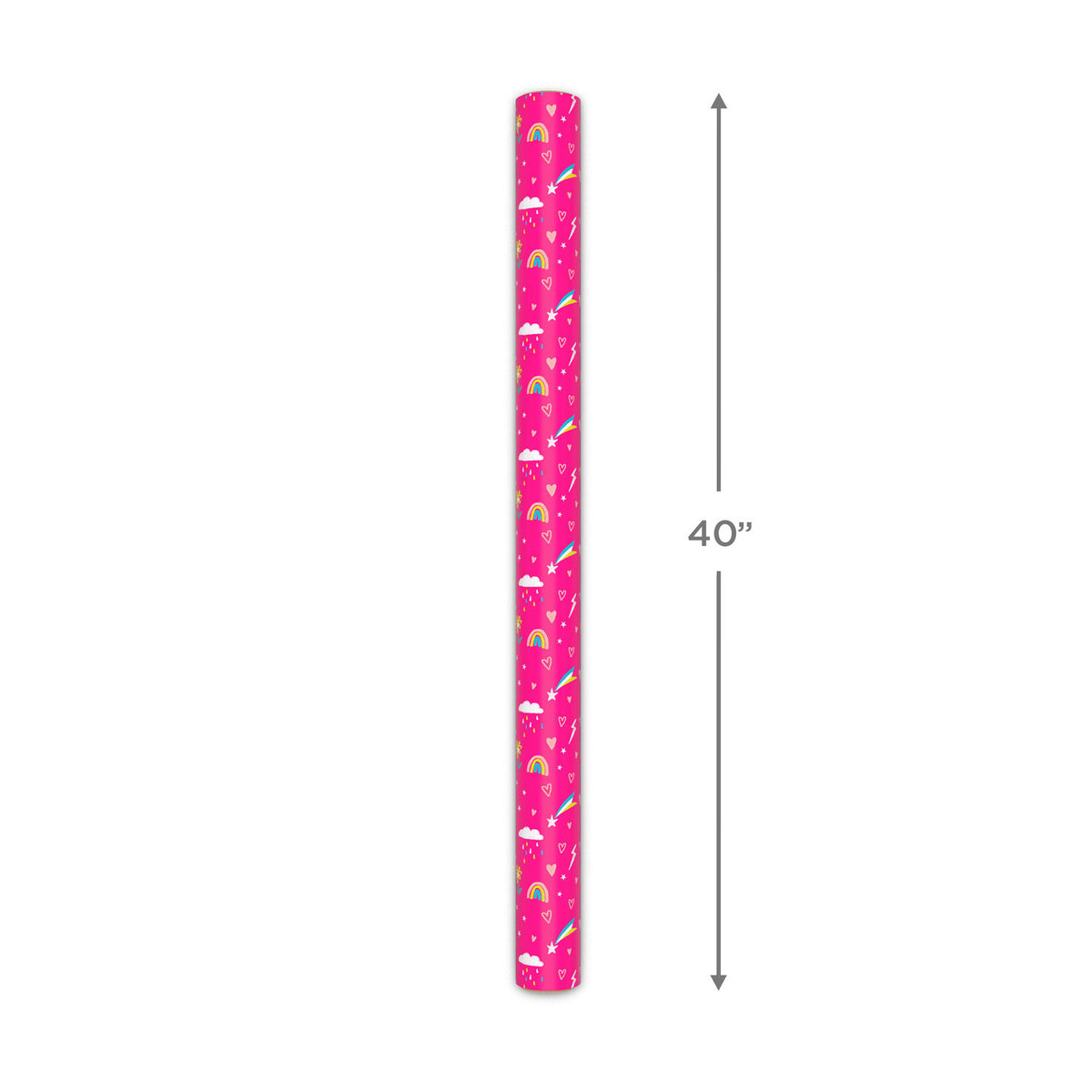 Hallmark Rainbows and Flowers on Pink Jumbo Wrapping Paper, 90 sq. ft.