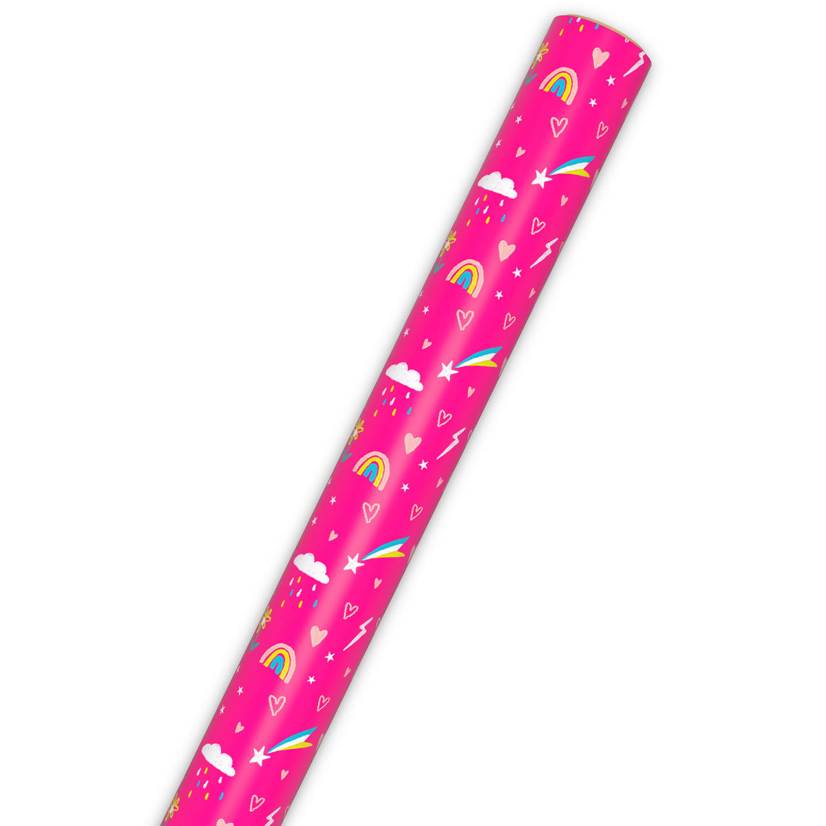 Hallmark Rainbows and Flowers on Pink Jumbo Wrapping Paper, 90 sq. ft.