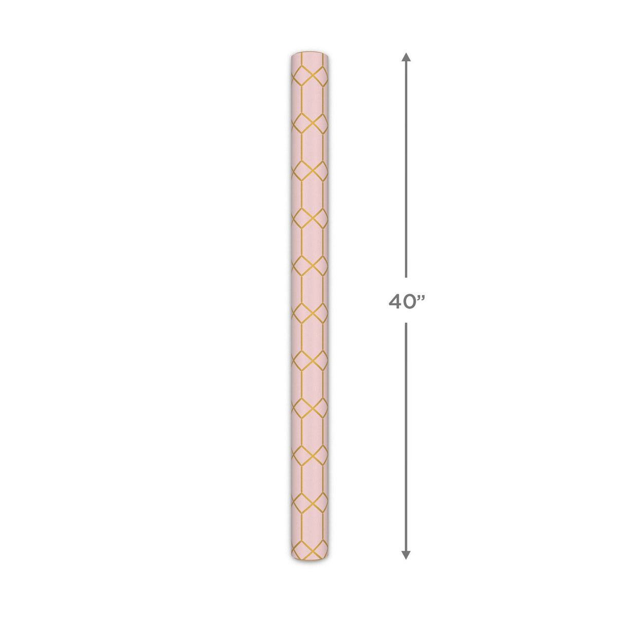 Hallmark Gold Geometric on Pink Jumbo Wrapping Paper, 54 sq. ft.