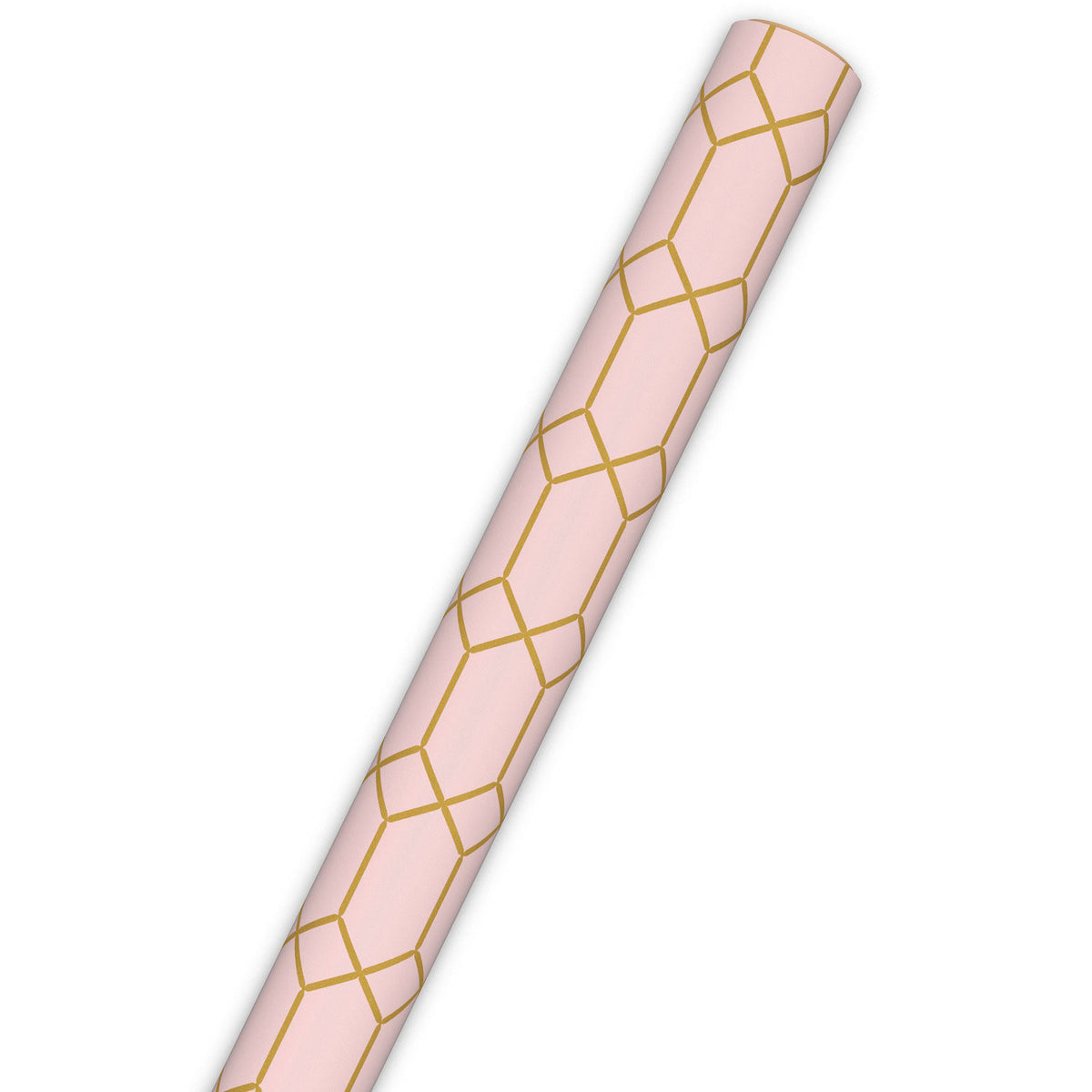 Hallmark Gold Geometric on Pink Jumbo Wrapping Paper, 54 sq. ft.