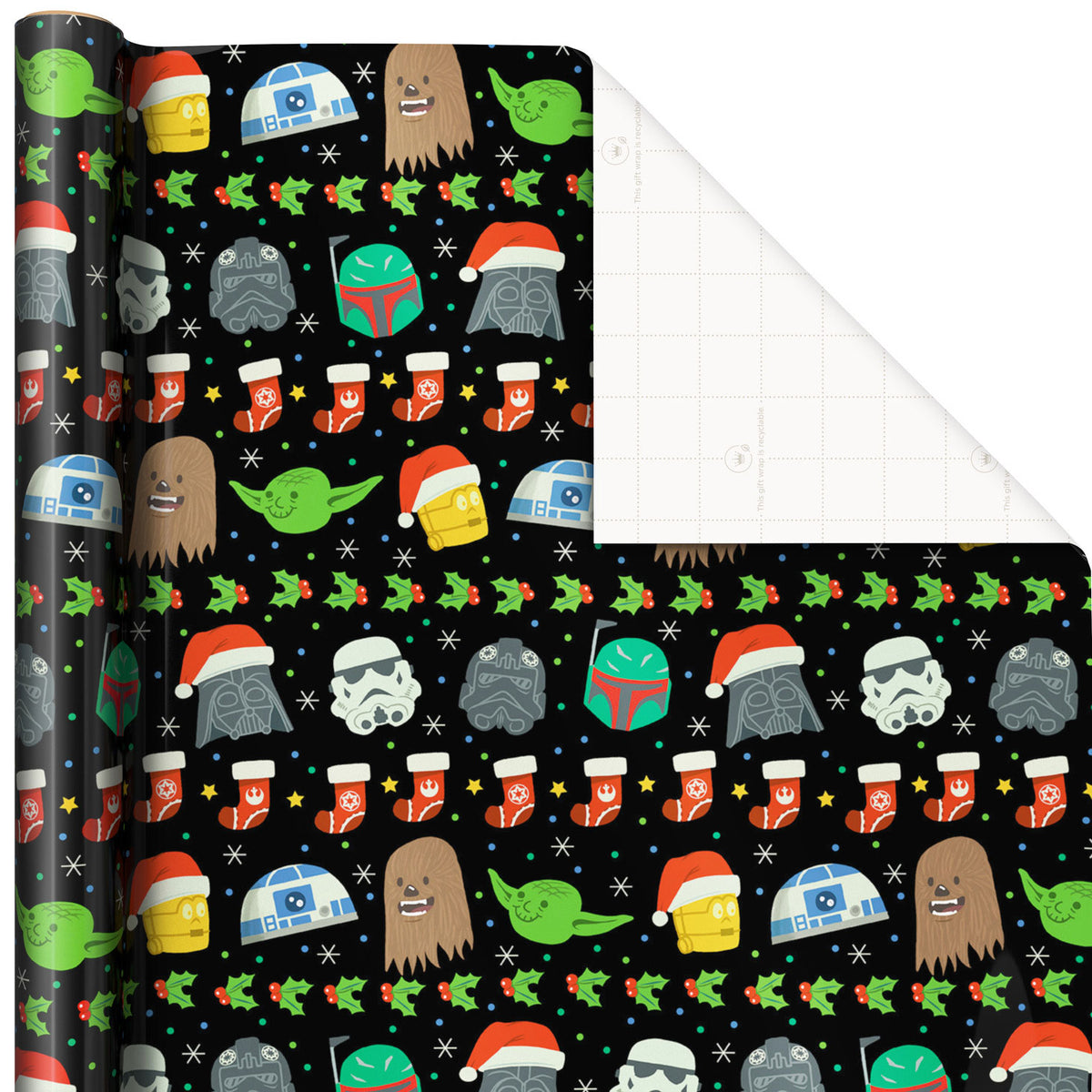 Hallmark Star Wars™ Faces Christmas Wrapping Paper, 70 sq. ft.