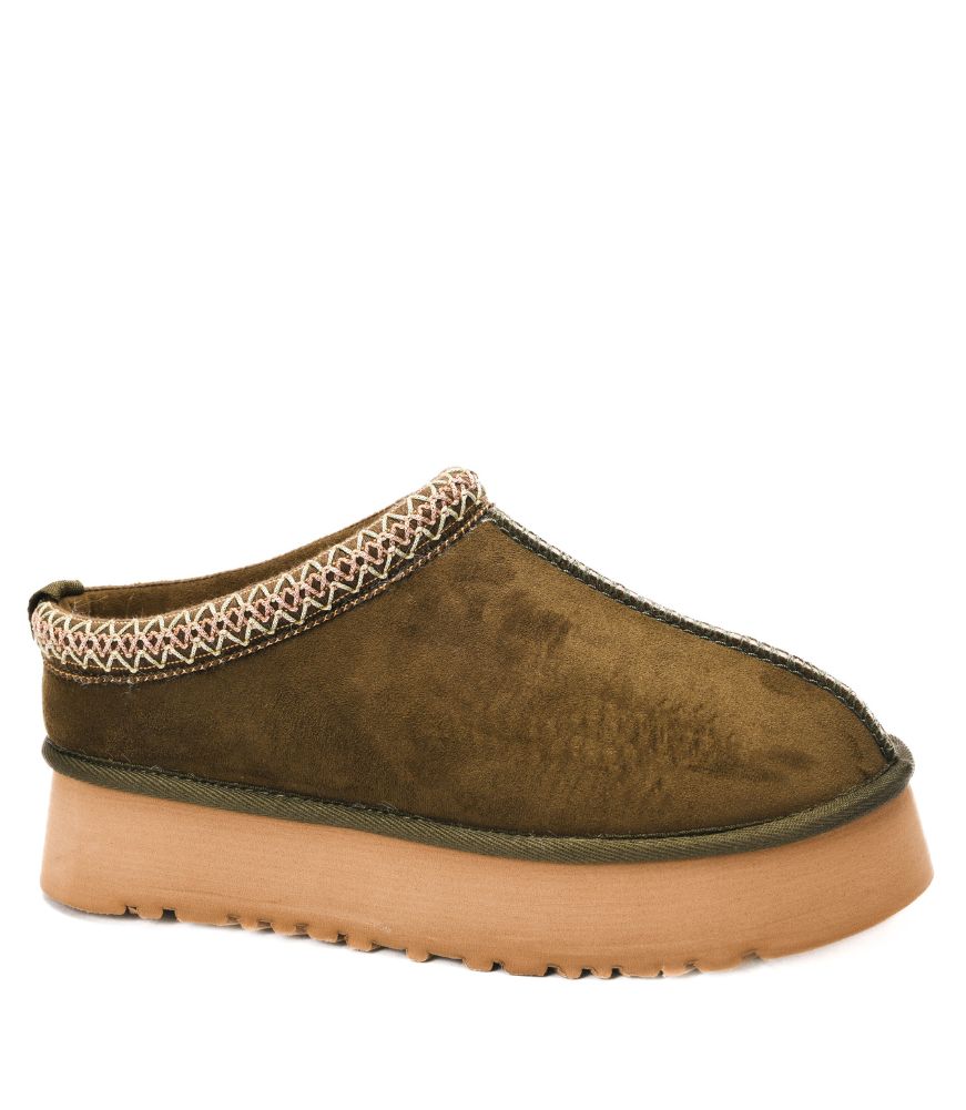 Pillow Talk in Khaki Faux Suede by Corkys