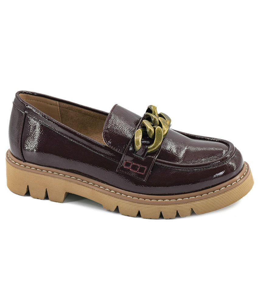 Not Literally in Dark Red Crinkle Patent by Corkys