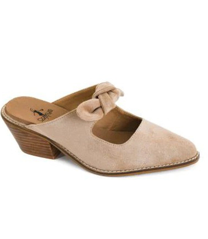 Oh Bow She Didn’t in Camel Faux Suede by Corkys