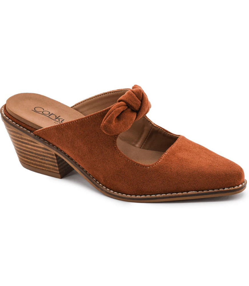 Oh Bow She Didn’t in Rust Faux Suede by Corkys