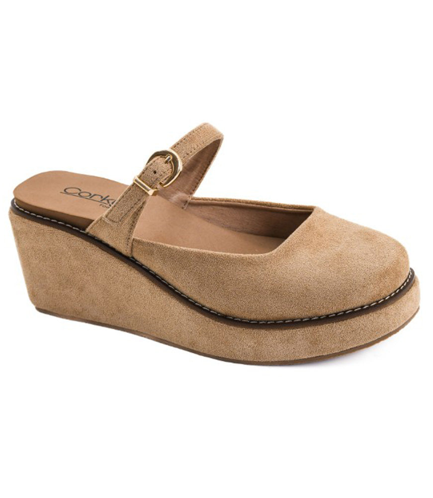 Me Time in Camel Faux Suede by Corkys