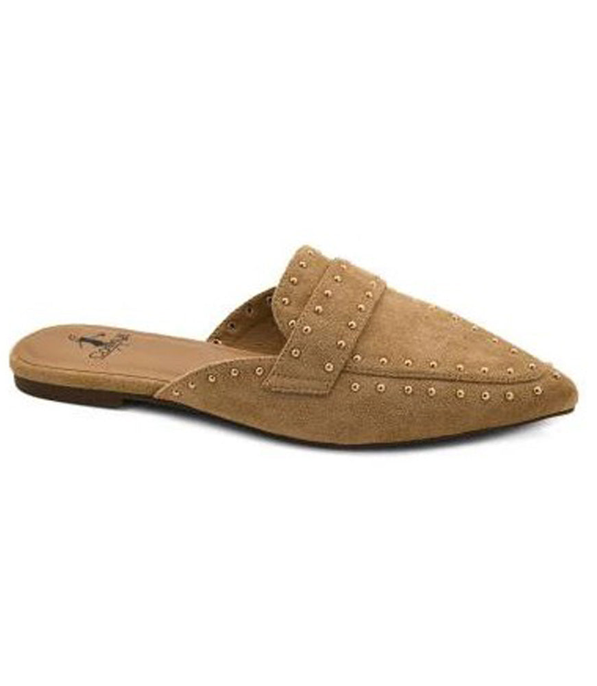 Mischief in Camel Faux Suede by Corkys