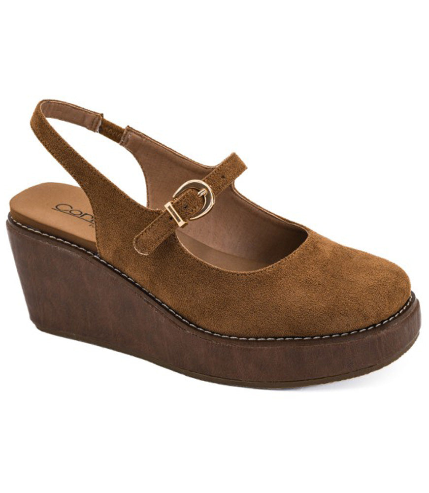 Pity Party in Chestnut Faux Suede by Corkys