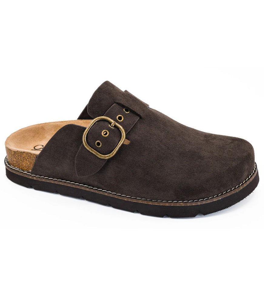 Distracted in Chocolate Faux Suede by Corkys