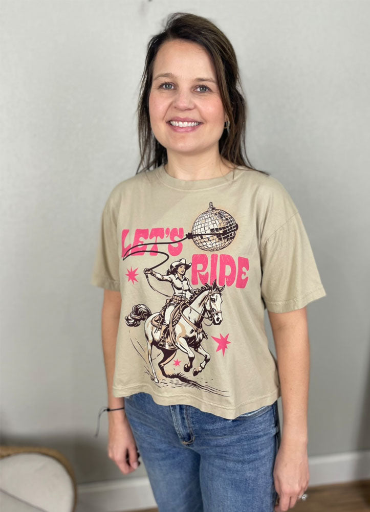 Let's Ride Wide Boy Tee in Cobblestone by All Us