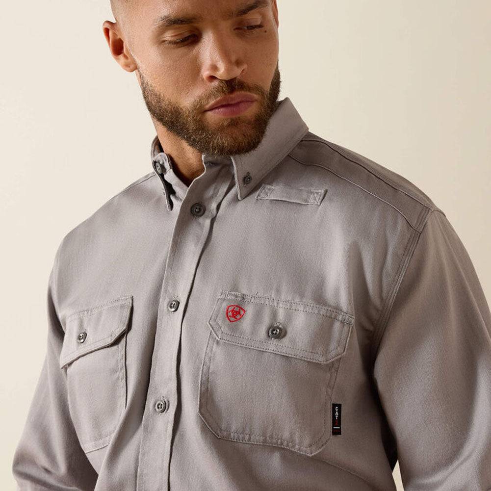 FR Solid LS Work Shirt in Silver Fox by Ariat