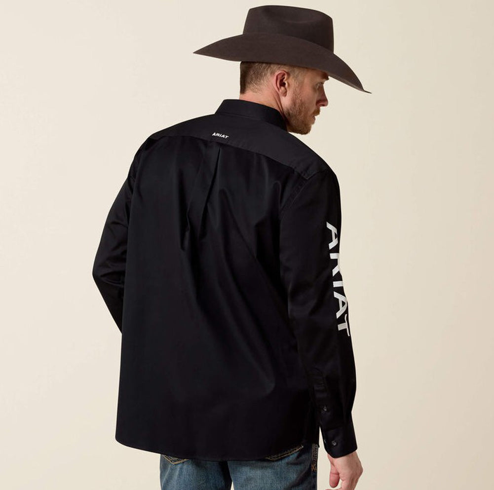 Team Logo Twill Classic LS in Black/White by Ariat