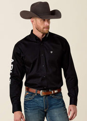 Team Logo Twill Classic LS in Black/White by Ariat