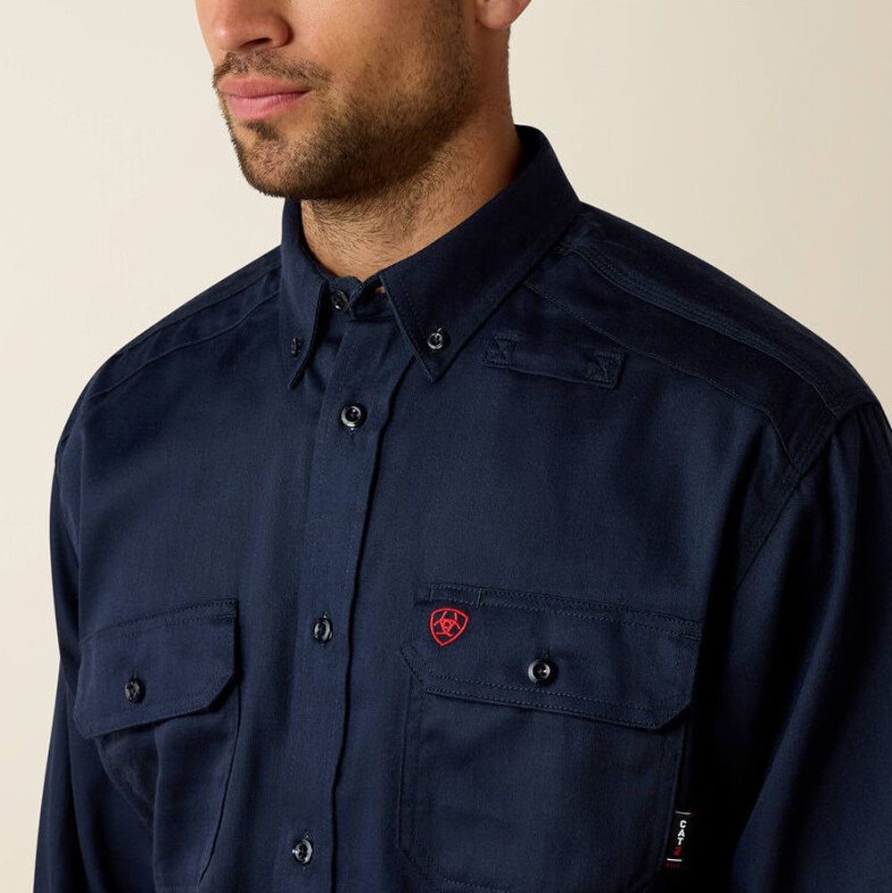 FR Solid LS Work Shirt in Navy by Ariat