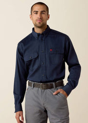 FR Solid LS Work Shirt in Navy by Ariat