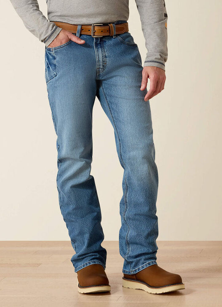 Rebar M4 Relax Durastretch Boot Jean in Blue Haze by Ariat