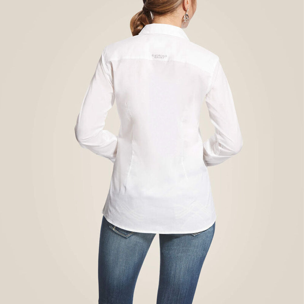 Wrinkle Free Kirby Stretch Button Up in White by Ariat