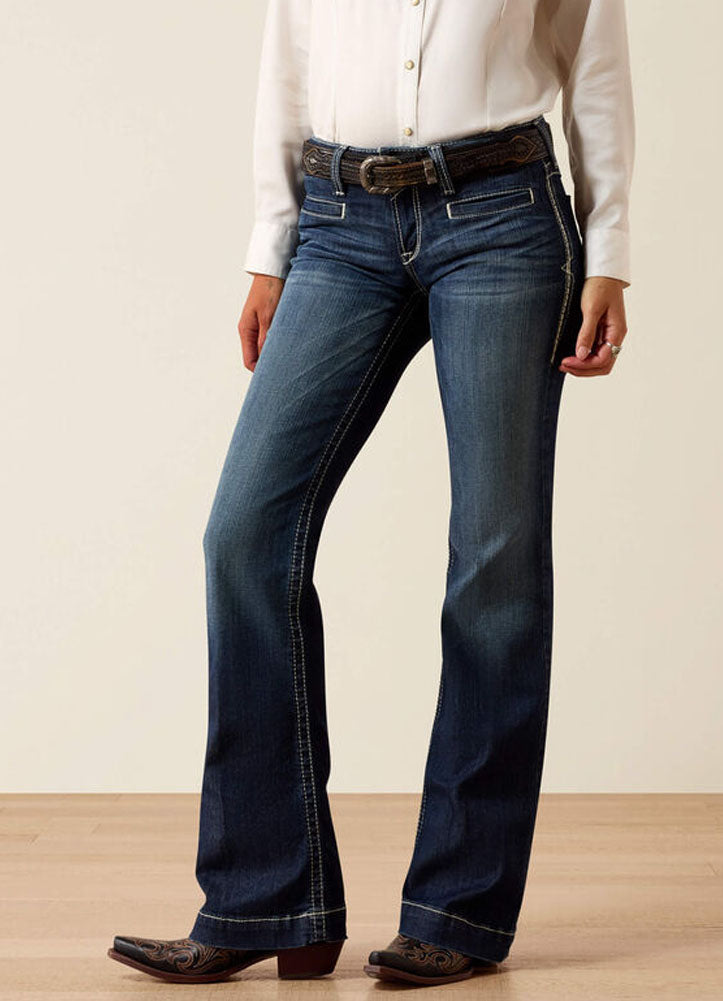 MR Trouser Stretch Entwined Wide Leg Jean in Marine by Ariat