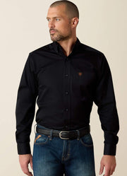 Solid Twill Fitted LS in Black by Ariat