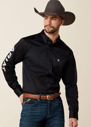 Team Logo Twill Fitted LS in Black/White by Ariat