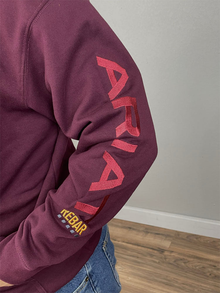 Rebar Workman Graphic Hoodie in Malbec/Brick Red by Ariat