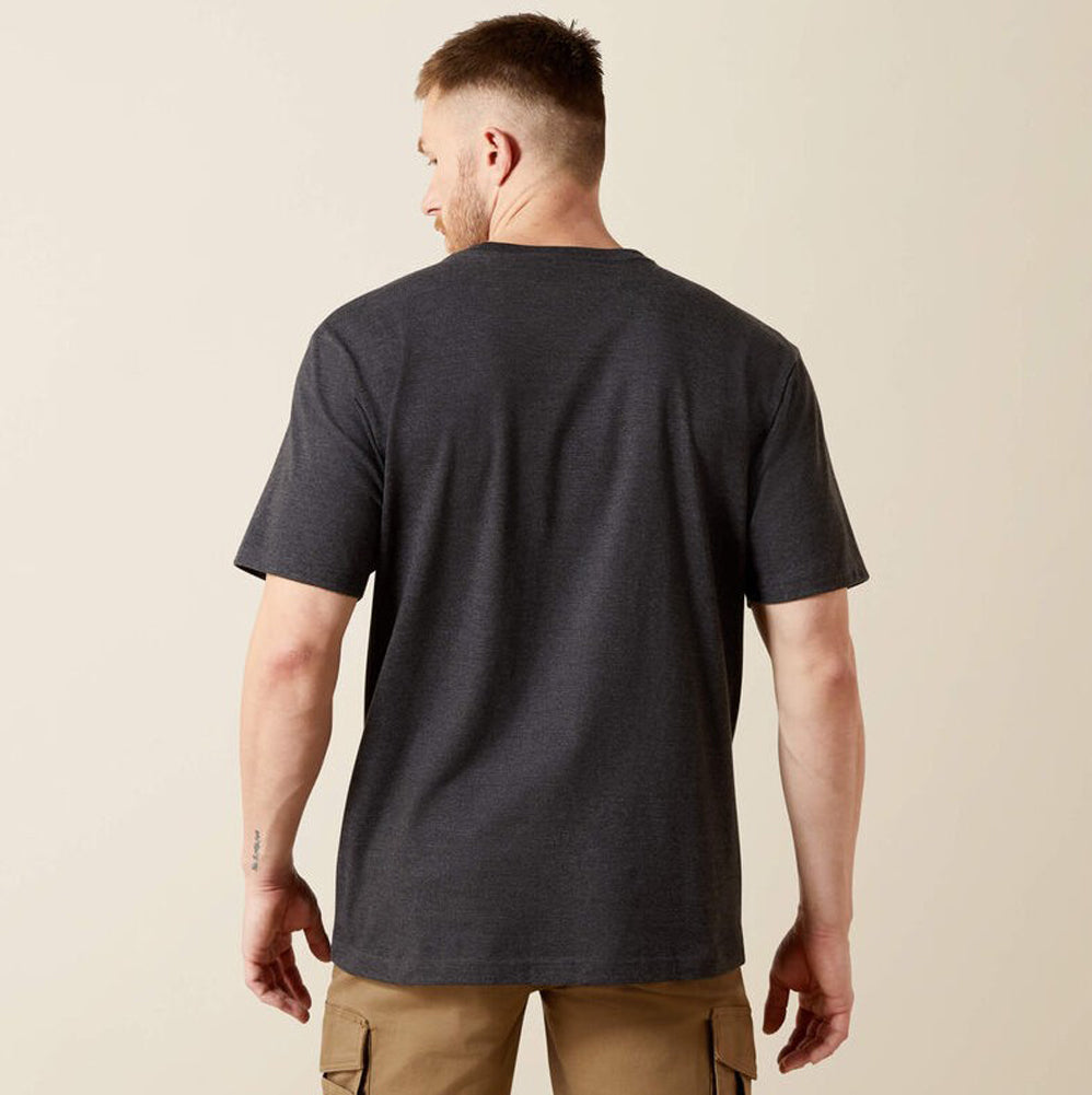 Rebar Cotton Strong Standard Pocket T-Shirt in Charcoal Heather by Ariat