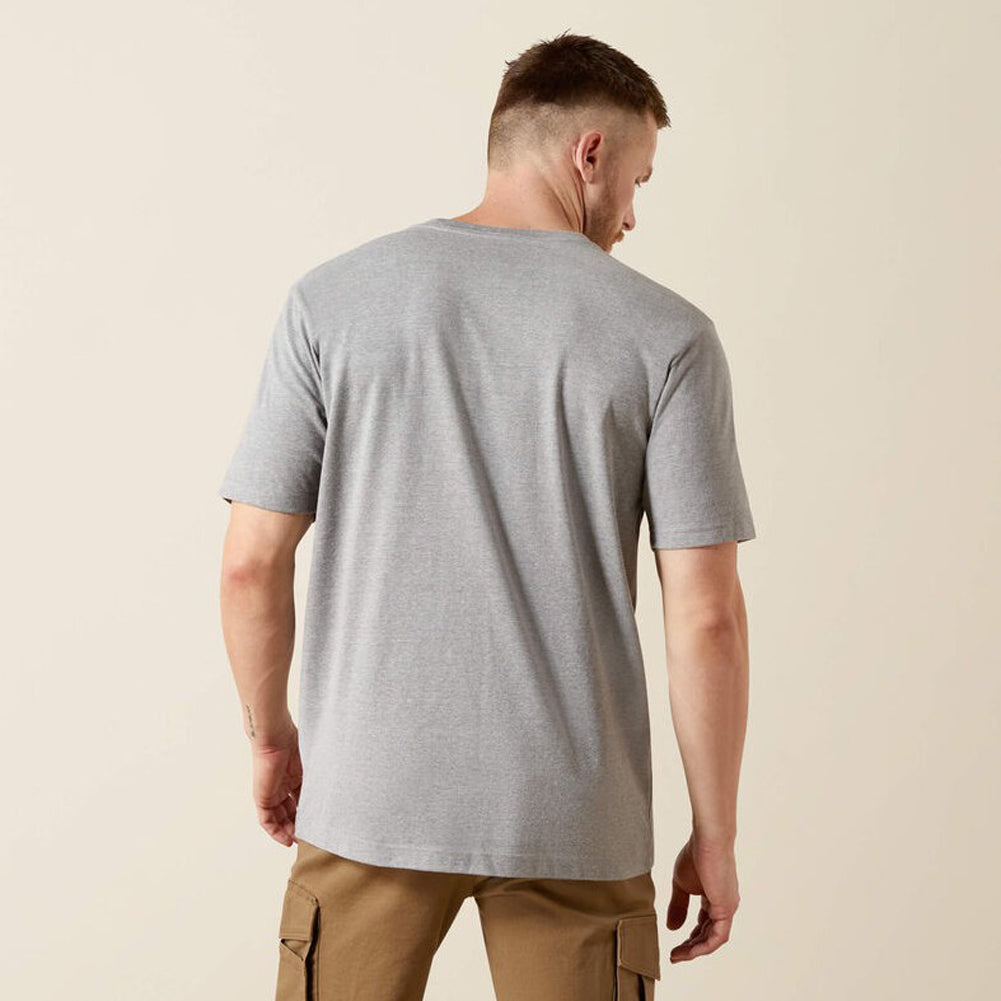 Rebar Cotton Strong Standard Pocket T-Shirt in Heather Gray by Ariat