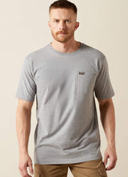 Rebar Cotton Strong Standard Pocket T-Shirt in Heather Gray by Ariat