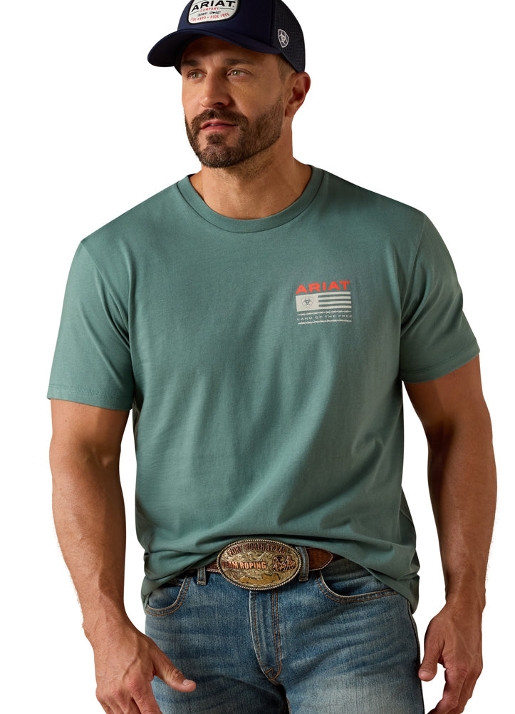 Hidden Valley Flag SS in Silver Pine by Ariat