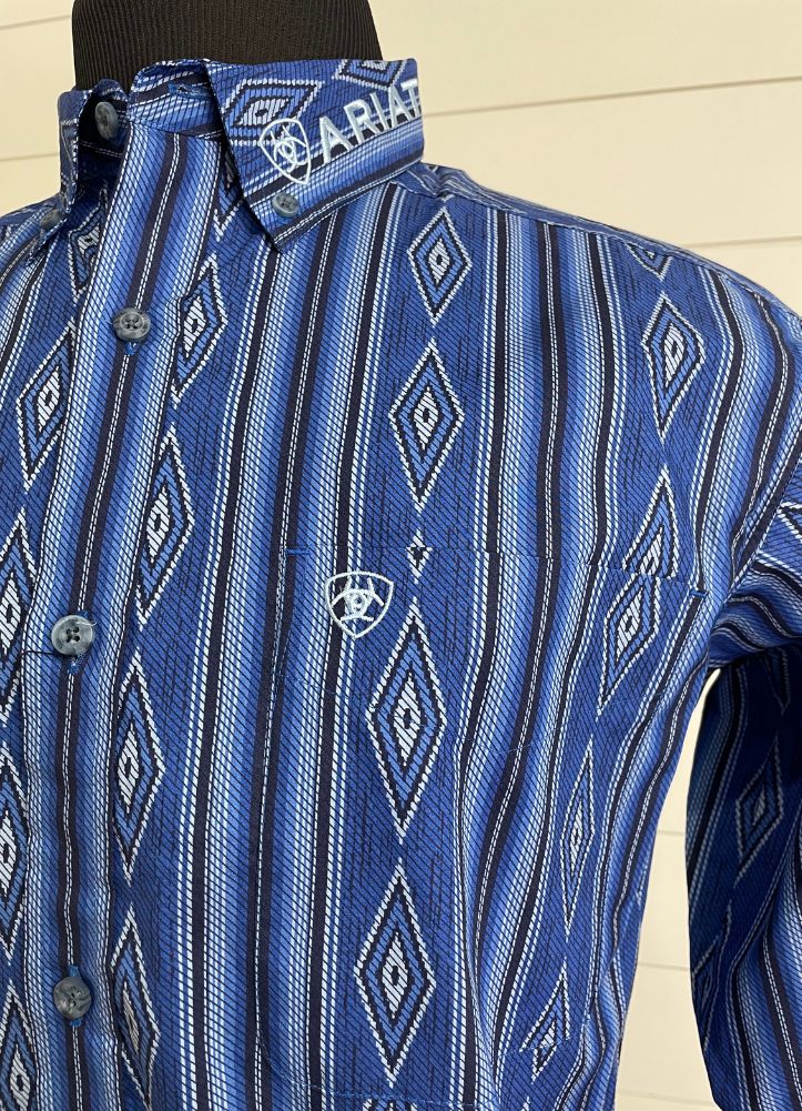 Team Pace LS in Blue/Light Blue by Ariat