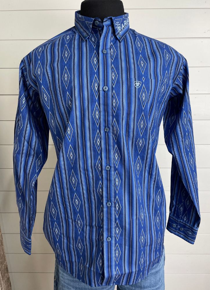 Team Pace LS in Blue/Light Blue by Ariat