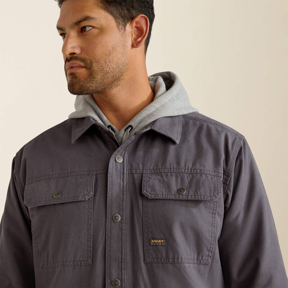 Rebar Canvas Shirt Jacket in Rebar Grey by Ariat