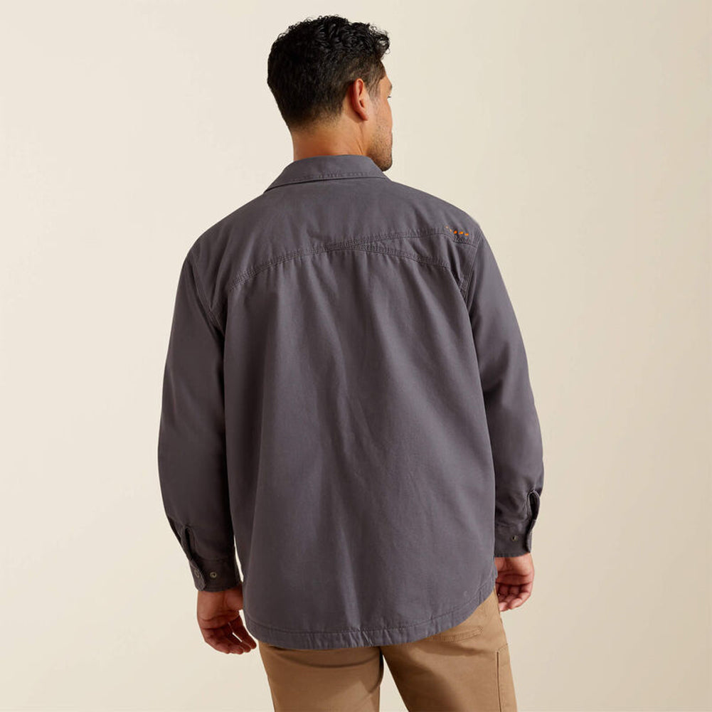 Rebar Canvas Shirt Jacket in Rebar Grey by Ariat