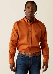 Team Logo Twill LS in Adobe/Brick by Ariat