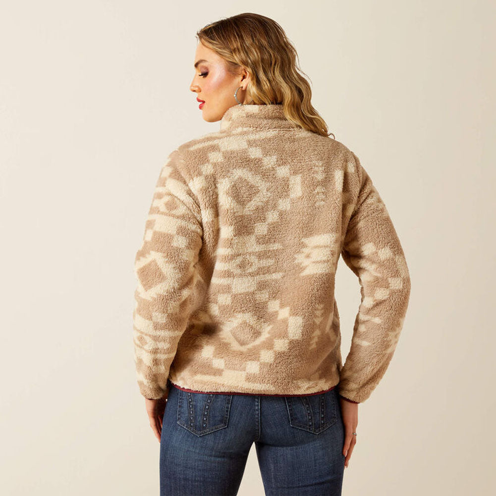 Berber Snap Front Sweatshirt in Lone Ridge Print by Ariat