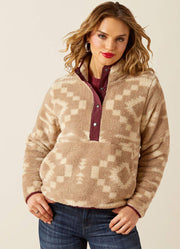 Berber Snap Front Sweatshirt in Lone Ridge Print by Ariat
