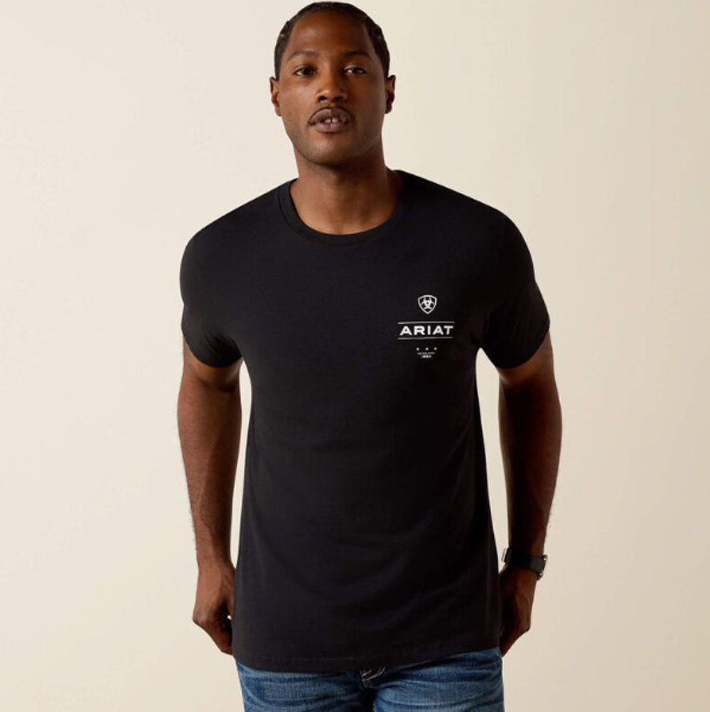 Wooden Diamond Flag SS in Black by Ariat