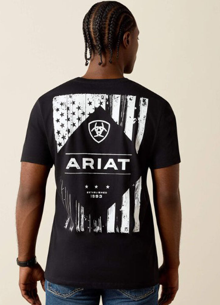 Wooden Diamond Flag SS in Black by Ariat