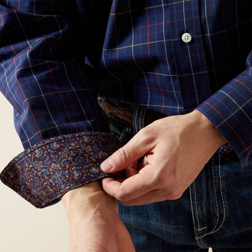 Wrinkle Free Blaze LS in Navy by Ariat