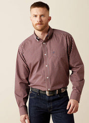 Wrinkle Free Benson LS in Red by Ariat