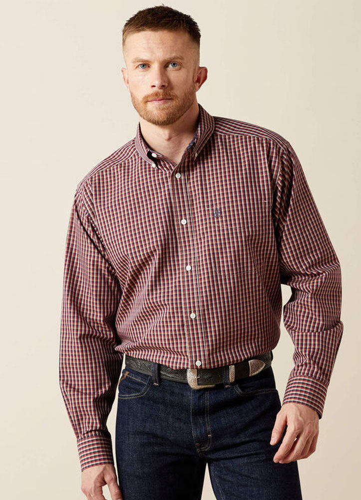 Wrinkle Free Benson LS in Red by Ariat