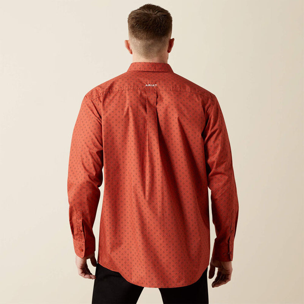 Team Porter LS in Brick Red/Beige by Ariat